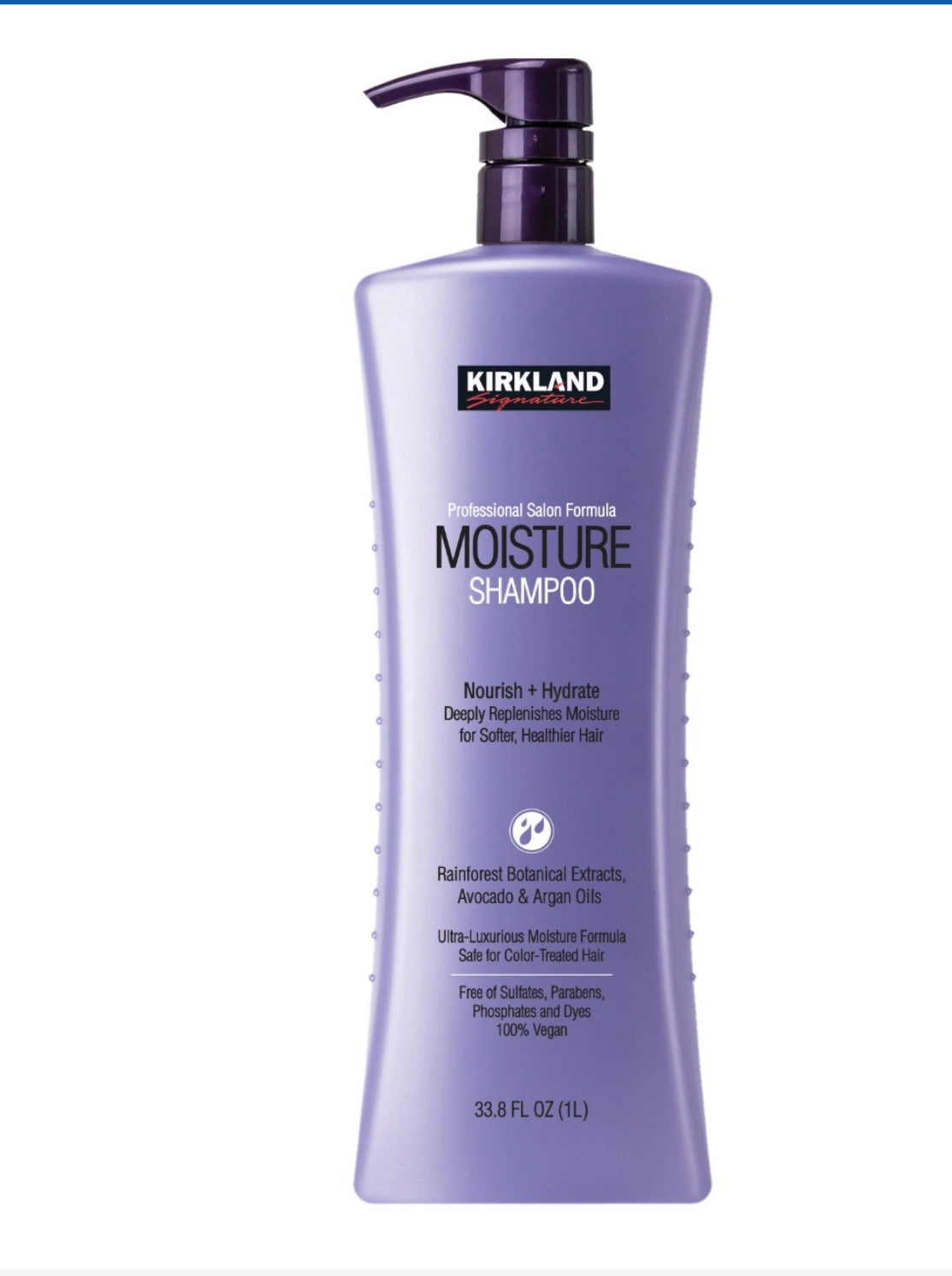 Kirkland Signature Moisture Shampoo back label