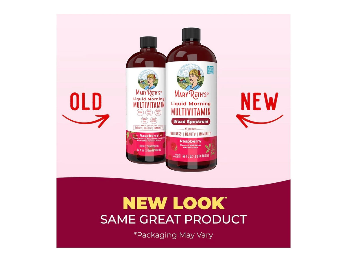 MaryRuth's Liquid Morning Multivitamin packaging comparison