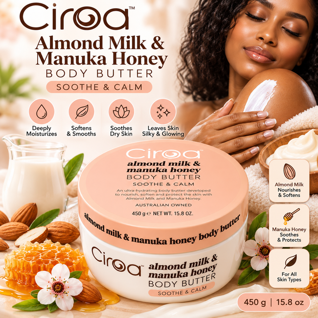 Ciroa Almond Milk & Manuka Honey Body Butter – 15.8 oz (450 g)