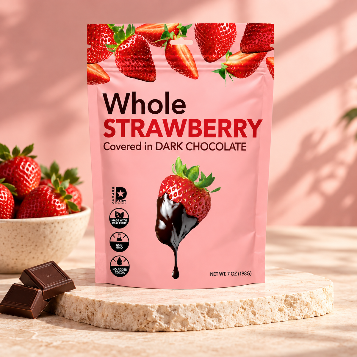 Hashtag Munch Whole Strawberry Covered in Dark Chocolate 7 oz