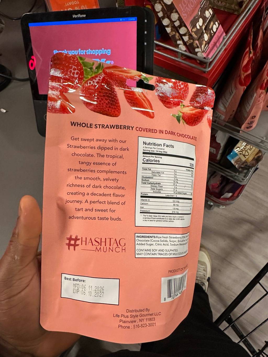 Original Hashtag Munch nutrition and ingredients label