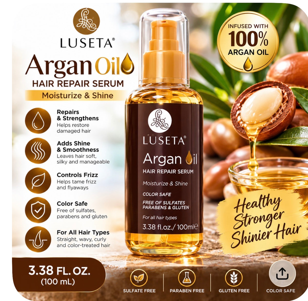 Luseta Argan Oil Hair Repair Serum