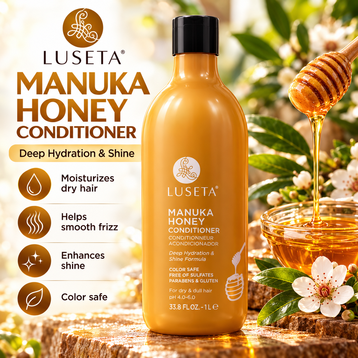 Luseta Manuka Honey Conditioner 33.8 fl oz promotional benefits image