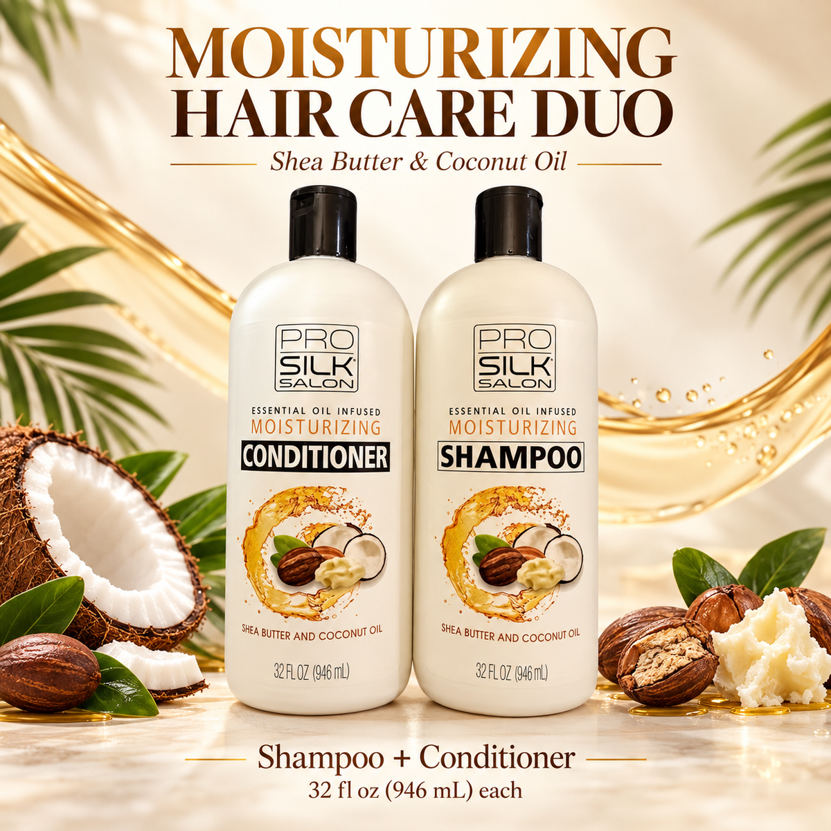 Pro Silk Salon shampoo and conditioner duo, 32 fl oz each