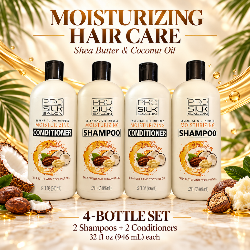 Pro Silk Salon four bottle set with two shampoos and two conditioners