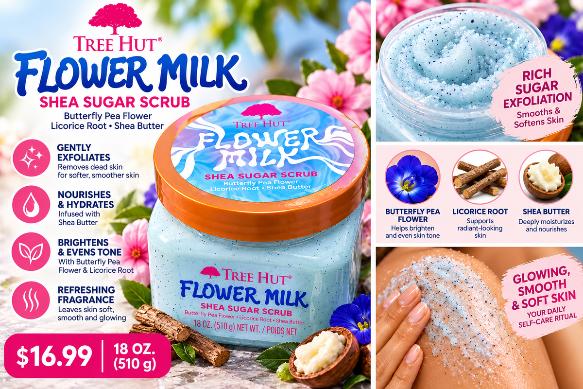 Tree Hut Flower Milk Shea Sugar Scrub 18 oz